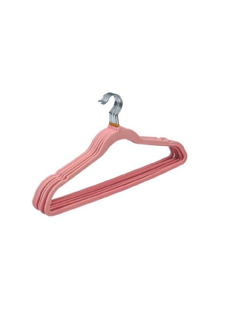 Homesmiths Homesmiths Velvet Hangers – Pack of 7 Non-Slip Pink Clothes Hangers for Wardrobes, Slim & Space-Saving Design - Image 1