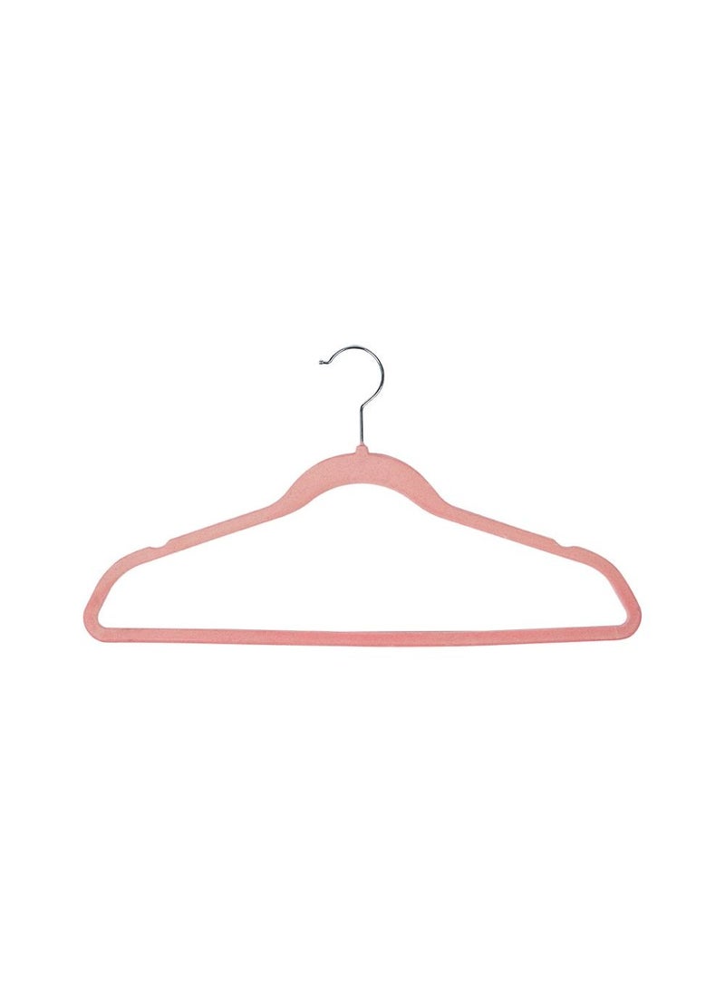 Homesmiths Homesmiths Velvet Hangers – Pack of 7 Non-Slip Pink Clothes Hangers for Wardrobes, Slim & Space-Saving Design - Image 2