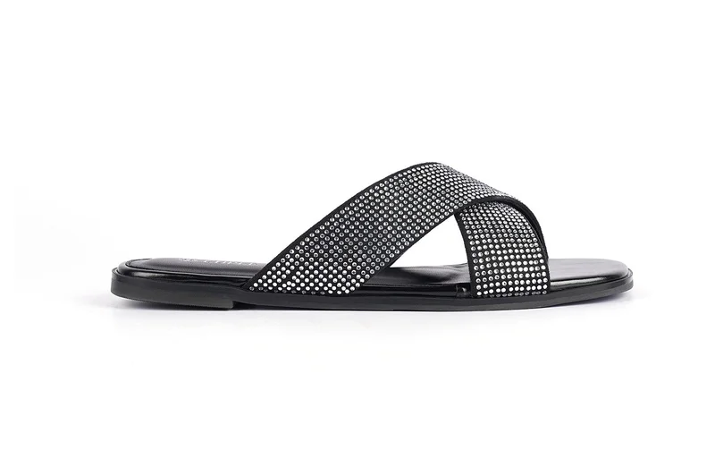 Womens crisscross straps embellished Sandals