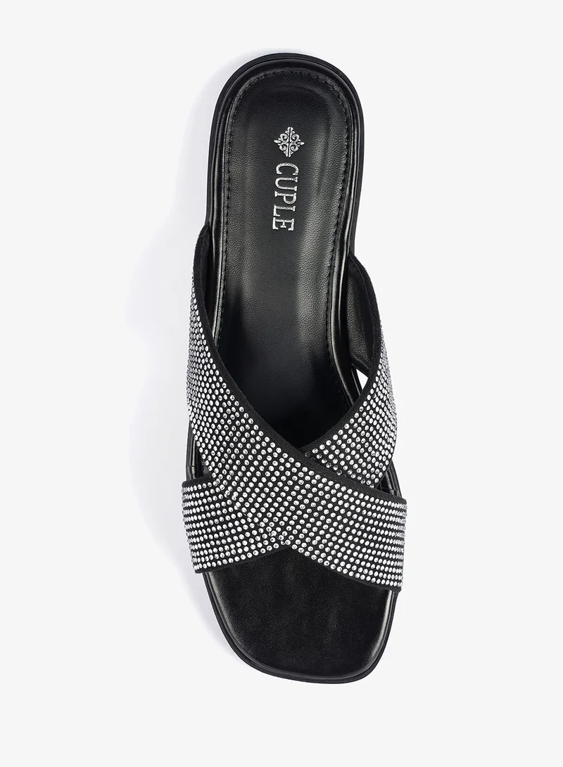 Cuple  Womens crisscross straps embellished Sandals for Women | Best Price UAE