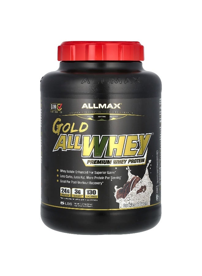 Allmax ALLMAX, GOLD ALLWHEY®, Premium Whey Protein, Cookies & Cream, 5 lbs (2.27 kg) - Image 1