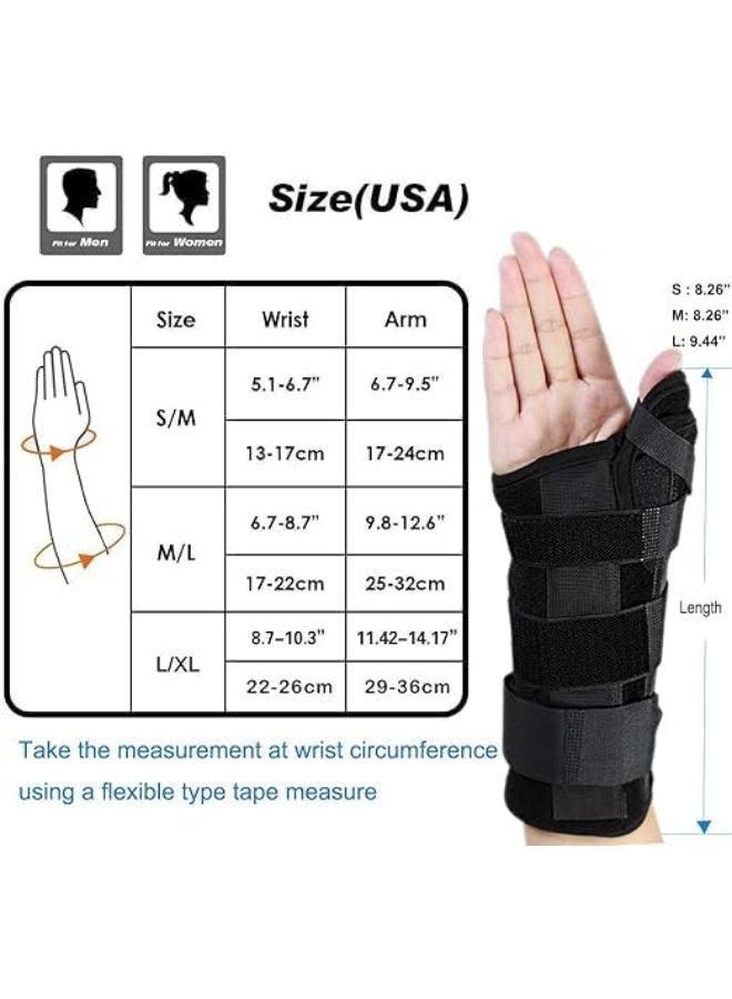 Medical Thumb & Wrist Brace with Rigid Aluminum Splint - Heavy-Duty Support for Tendonitis, Carpal Tunnel & Fractures - Long Forearm Stabilizer - Left Hand - Size: 3X-Large (3XL) - Black - Image 3