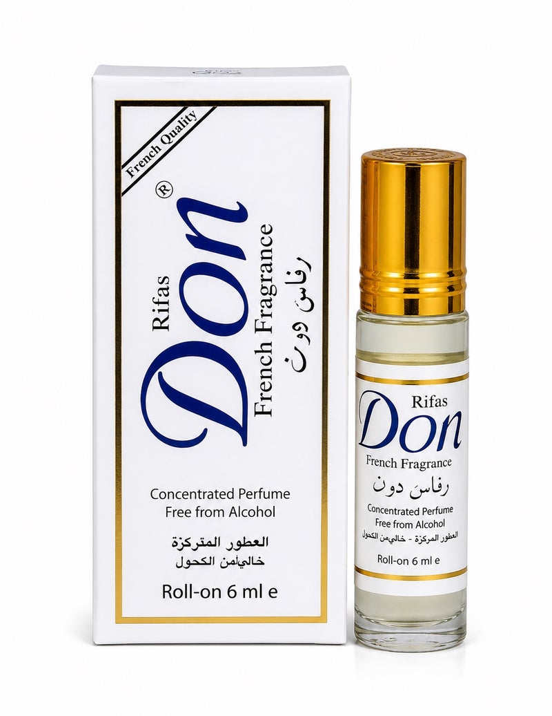 عطر زيت مركز دون من ريفاس برائحة فرنسية، خالي من الكحول، رول أون - 6 مل حبتين
