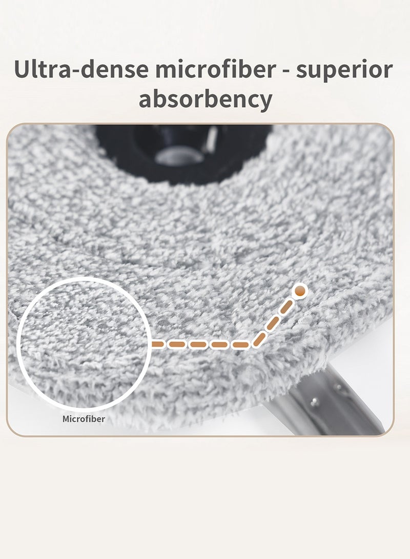 زوليلي مجموعة دلو ممسحة دوارة، ممسحة تدور 360 درجة مع نظام مياه منفصل للتنظيف والقذارة، سهلة عصر الأرضية، ممسحة برأس ممسحة قابل للفصل، مناسبة لتنظيف الأرضيات بمواد مختلفة - Image 4