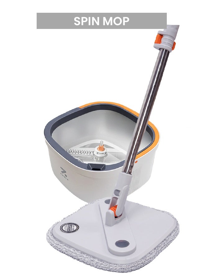 زوليلي مجموعة دلو ممسحة دوارة، ممسحة تدور 360 درجة مع نظام مياه منفصل للتنظيف والقذارة، سهلة عصر الأرضية، ممسحة برأس ممسحة قابل للفصل، مناسبة لتنظيف الأرضيات بمواد مختلفة - Image 5