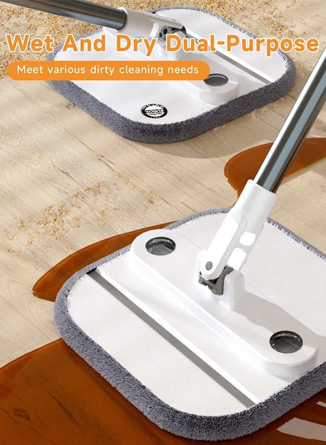 Spin Mop Bucket Set, 360° Rotaing Mop with Self Separation Clean and Dirty Water System, Easy to Wring Floor,Mop With Detachable Mop Head, Suitable for Different Materials Floor Cleaning  M20-Grey