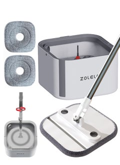 Spin Mop Bucket Set, 360° Rotaing Mop with Self Separation Clean and Dirty Water System, Easy to Wring Floor,Mop With Detachable Mop Head, Suitable for Different Materials Floor Cleaning  M20-Grey - pzsku/Z30352D0B75E29CC924E6Z/45/_/1737614674/9a56ea9b-00d7-4921-8185-86759f9cdd08