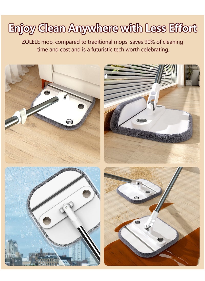 ZOLELE Spin Mop Bucket Set, 360° Rotaing Mop with Self Separation Clean and Dirty Water System, Easy to Wring Floor,Mop With Detachable Mop Head, Suitable for Different Materials Floor Cleaning  M20-Grey  - Image 4