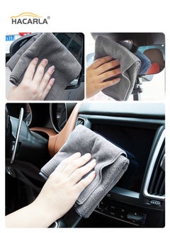HACARLA 1 Pcs Microfiber Car Drying Towels Cleaning Cloth Double-Sided Velvet Water Absorption Soft  And 2 Pcs Wheel Tire Brush Car Rim Cleaner Kit for Auto Motorcycles Bicycles  - Image 2