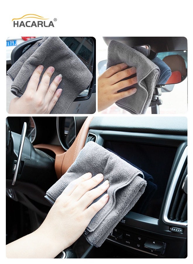 HACARLA 1 Pcs Microfiber Car Drying Towels Cleaning Cloth Double-Sided Velvet Water Absorption Soft  And 2 Pcs Wheel Tire Brush Car Rim Cleaner Kit for Auto Motorcycles Bicycles  - Image 2