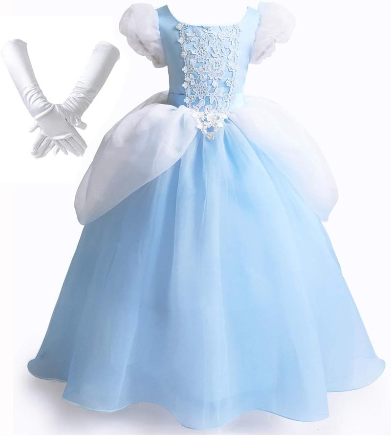CQDY Girls Cinderella Costumes Halloween Princess Dress Up Fancy Birthday Party Ball Gown - Image 2