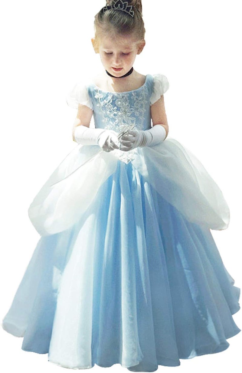 CQDY Girls Cinderella Costumes Halloween Princess Dress Up Fancy Birthday Party Ball Gown - Image 1