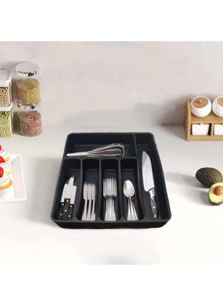 5-grid black cutlery drawer organizer, cutlery tray, cutlery storage box, used for storing spoons, forks, and knives - pzsku/Z303541B9C526EBFA7C31Z/45/1747896739/7fa49448-0d14-4575-a07b-a052344eb29f