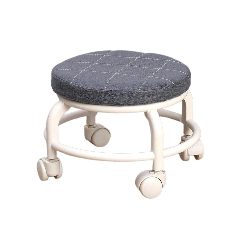 Cyrox Round Shoe Bench for Children Low Height Stool with Soft Pulley and Movable Wheel Design for Living Room or Hallway Use Shoe Changing Foots Rest Pedicure Stool 1PCs