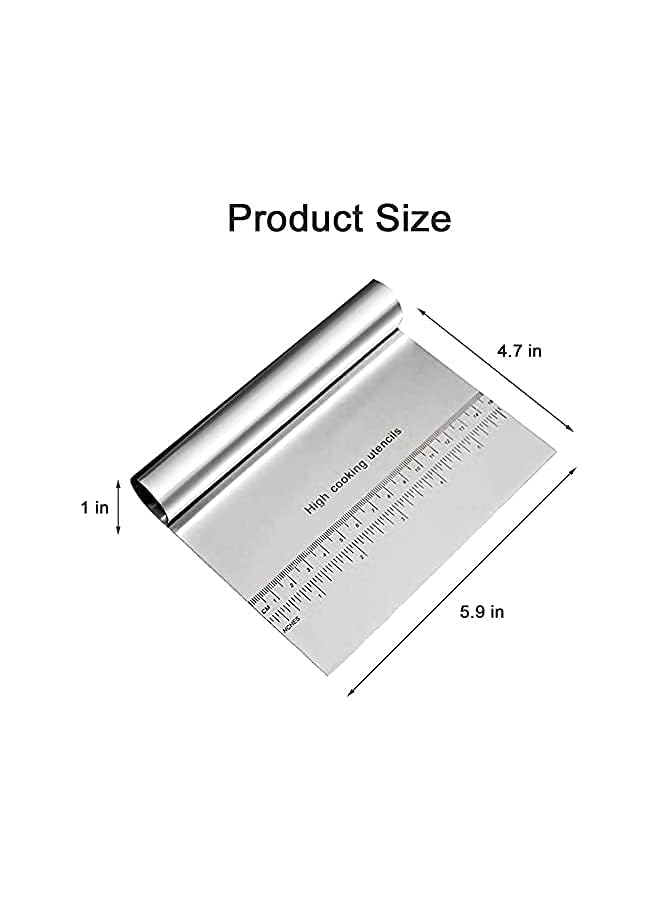 دايونغ مكشطة الكعك والمعجنات ومكشطة العجين، سكين مقياس فاصل الخبز والبيتزا والطعام من الفولاذ المقاوم للصدأ أداة خبز المطبخ أكثر سلاسة (قطعة واحدة) - Image 2