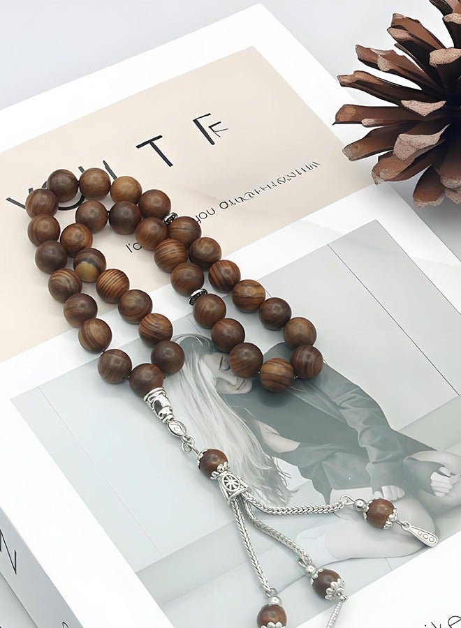 مسبحة - | خشب الورد | مسبحة للكبار لتلاوة التراتيل والأدعية | هدية إسلامية للأعياد، رمضان، الزفاف، الذكرى السنوية، أعياد الميلاد | ٣٣ حبة، ١٠ مم - Image 3