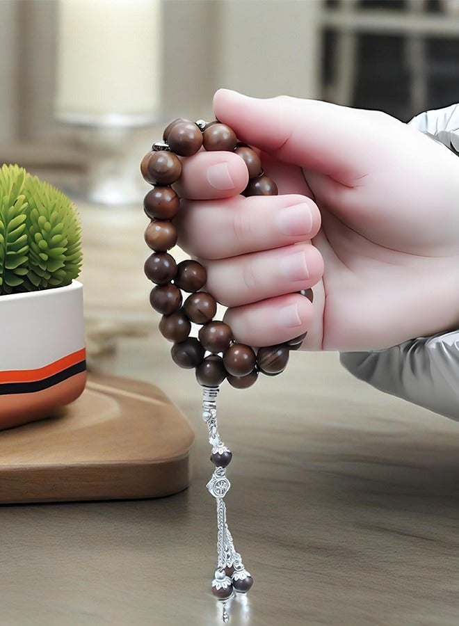 مسبحة - | خشب الورد | مسبحة للكبار لتلاوة التراتيل والأدعية | هدية إسلامية للأعياد، رمضان، الزفاف، الذكرى السنوية، أعياد الميلاد | ٣٣ حبة، ١٠ مم - Image 2