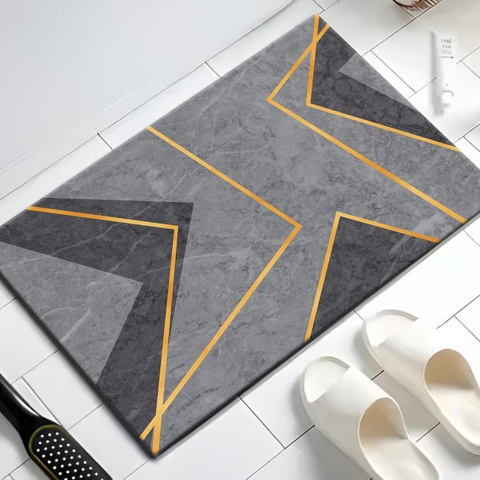 POLYESTER NON-WOVEN FELT BATHROOM MAT (40*60CM) BATH MAT | ANTI SKID MAT FOR BATHROOM FLOOR | BATHROOM ACCESSORIES | BATHROOM MATS WATER SOAK | NON SLIP MAT FOR BATHROOM | FLOOR MAT (MULTICOLOR)