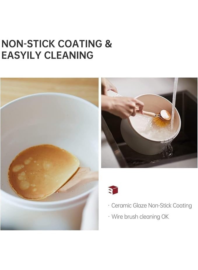 A ZONE 2L Electric Hot Pot, Electric Hot Pot, Electric Cooking Pot With Steamer And Temperature Control For Egg Soup Steak Steam Sauté White - Image 2