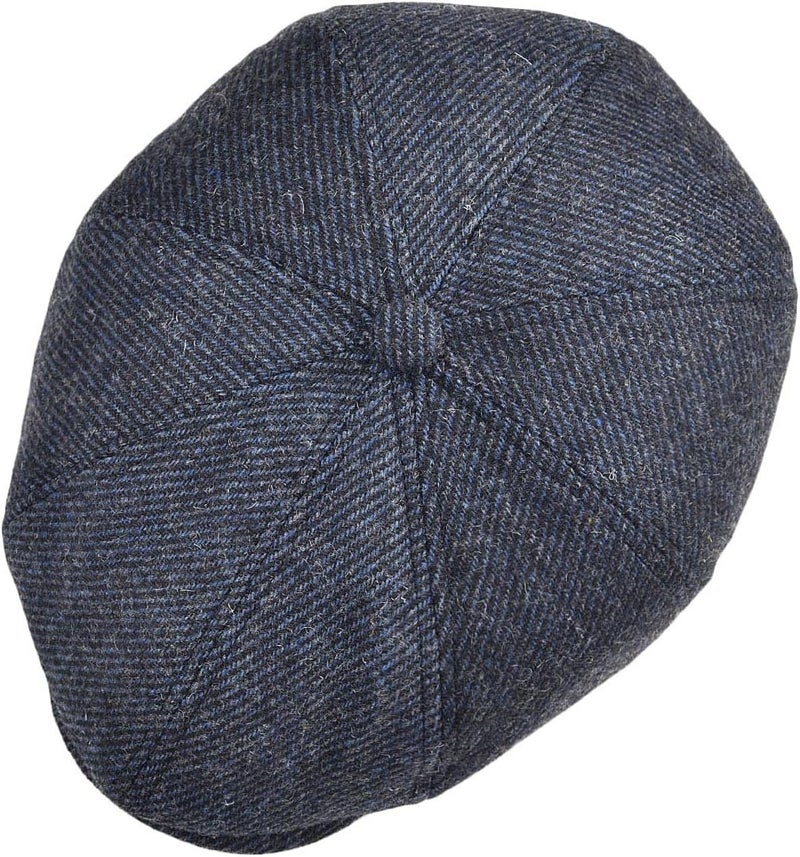 VOBOOM Men Wool Blend 8 Panel Newsboy Cap Herringbone Cabbie Flat Tweed Hat - Image 5