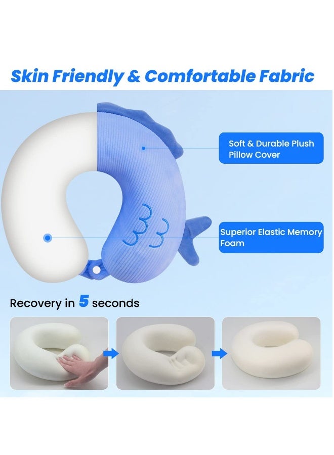 SYOSI Cartoon Travel Pillow U-Shaped Elasticity Neck Pillow for Adults, Kids, Children, Cute Plane Pillow for Home Office Camping Travelling Sleeping - Image 2
