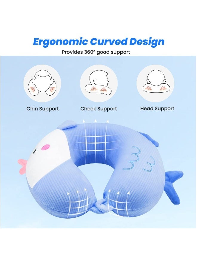 SYOSI Cartoon Travel Pillow U-Shaped Elasticity Neck Pillow for Adults, Kids, Children, Cute Plane Pillow for Home Office Camping Travelling Sleeping - Image 3