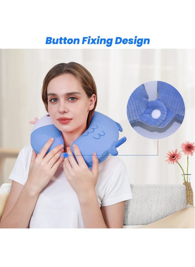 SYOSI Cartoon Travel Pillow U-Shaped Elasticity Neck Pillow for Adults, Kids, Children, Cute Plane Pillow for Home Office Camping Travelling Sleeping - Image 4