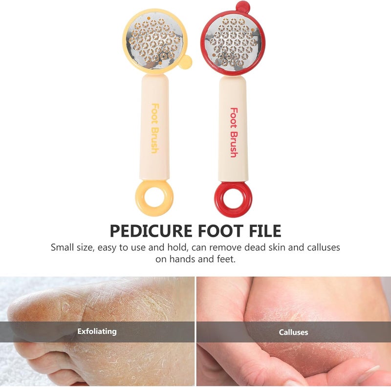 Ciieeo 2pcs Foot Brush and Toe Cleaning Brush Set for Showering Manual Foot File Callus Remover with Hard Skin Remover for Women’s Pedicure - Image 2