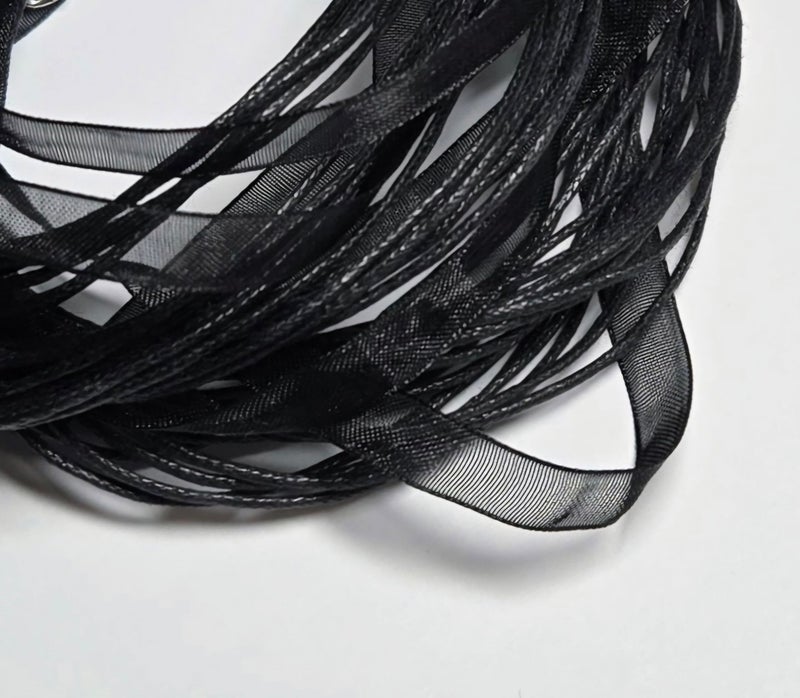 Linpeng Necklace Cords with Lobster Clasp for Pendants, Waxed Cord Ribboned Necklace, DIY Jewelry Supplies, Black, (Pack of 3) - Image 2