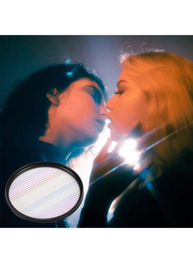 Photographic Film Drawing Filter Starlight Glare Spot Filter Black And White Soft Light Hazy Mirror 77 72 67 82mm-Color:Rainbow Glare -55mm  - Image 1