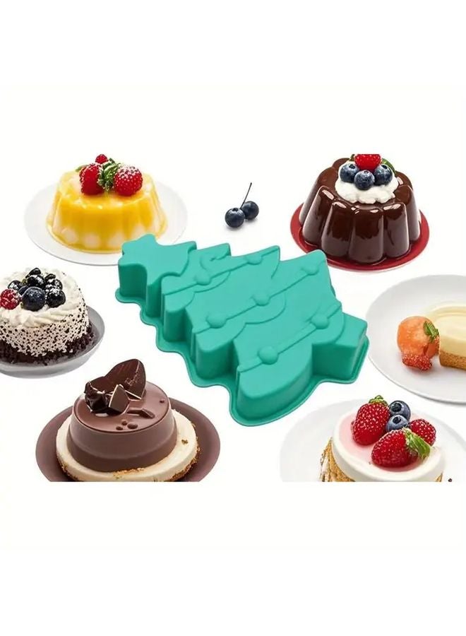 1pc Christmas Tree Silicone Baking Mold Non Stick Reusable Pastry Pan For Ovens - Image 2