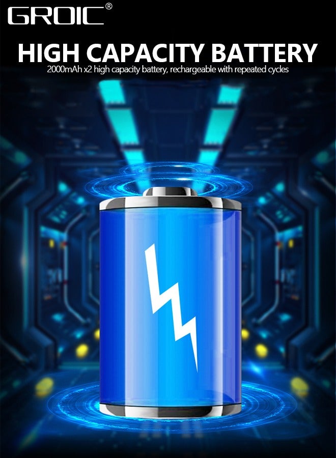 GROIC Portable USB Tire Inflator Air Compressor,Car Air Pump with Digital Display, LED Light, Auto Shut Off Function, Set of Nozzle Adaptors for Car, Motorcycle, Bicycle, Ball - Image 3