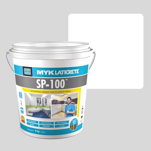 MYK LATICRETE SP-100™ Premium Epoxy Grout (44-Bright White, 5KG)-Stain & Germ Resistant & Water-Resistant-Food Grade CFTRI Certified Epoxy-Grout-Home, Kitchen & Bathroom-Floor & Wall Tile Joints - Image 1