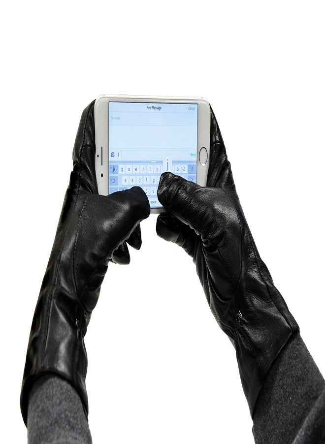 مودا قفازات مودا أمستردام النسائية الشتوية الفاخرة للقيادة، مصنوعة من الجلد، مزودة بشاشة لمس، مناسبة للكتابة على الهاتف. - Image 3