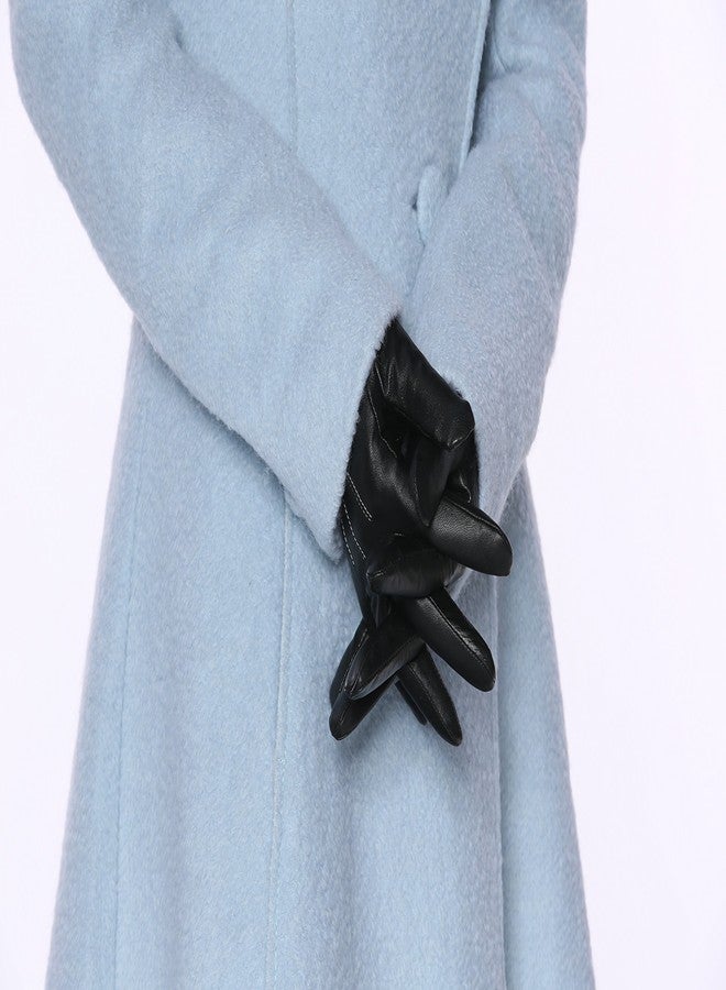 مودا قفازات مودا أمستردام النسائية الشتوية الفاخرة للقيادة، مصنوعة من الجلد، مزودة بشاشة لمس، مناسبة للكتابة على الهاتف. - Image 4