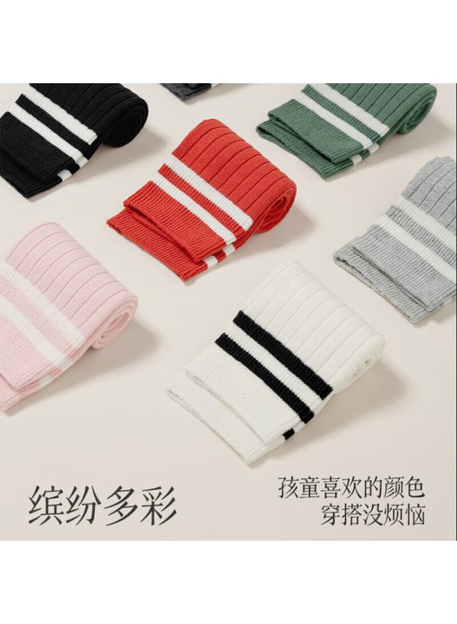 Dingguagua Children's Socks Girls Spring Autumn Mid-calf Socks Boys High Elastic Comfortable Breathable Student Cotton Socks Youth Socks