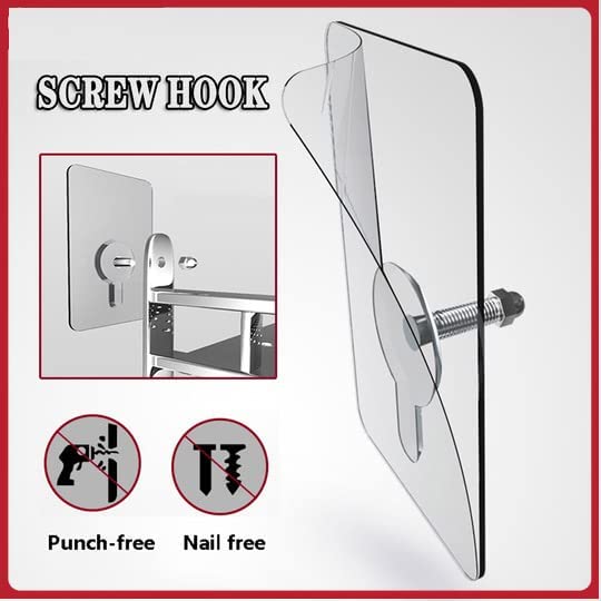 MOHAK 7 Pieces Adhesive Hanging Nails Wall Hook Hanger Heavy Duty Waterproof Seamless Nail Free Screws WoodGlassPlasticMetalStone Silver and Clear - Image 3