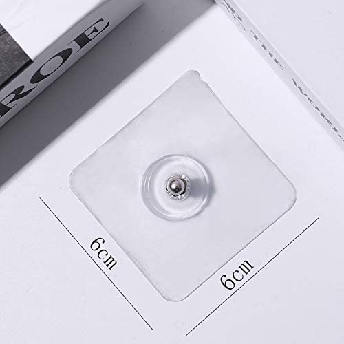 MOHAK 7 Pieces Adhesive Hanging Nails Wall Hook Hanger Heavy Duty Waterproof Seamless Nail Free Screws WoodGlassPlasticMetalStone Silver and Clear - Image 2