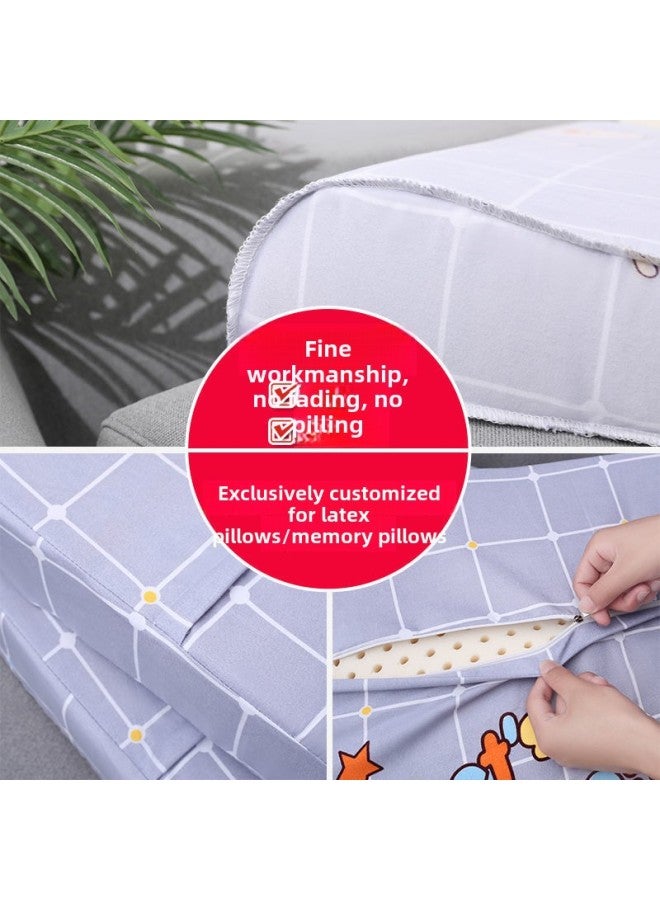 Latex Pillowcase Pair Couple 35X55 Single Adult Pillowcase 40X60 Washable 30X50 Children-Color:Tencel-light Luxury Life-Specifications:40x60x12  - Image 5