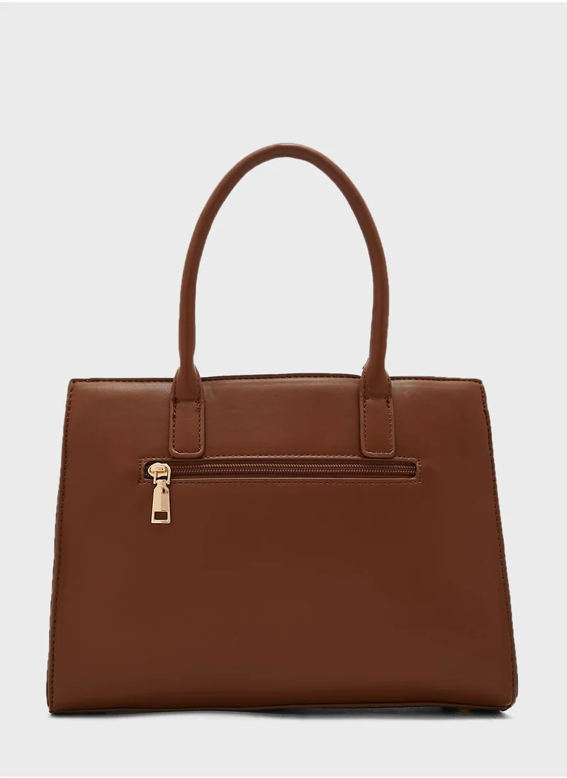 Khizana Croc Handbag With Belt Clasp