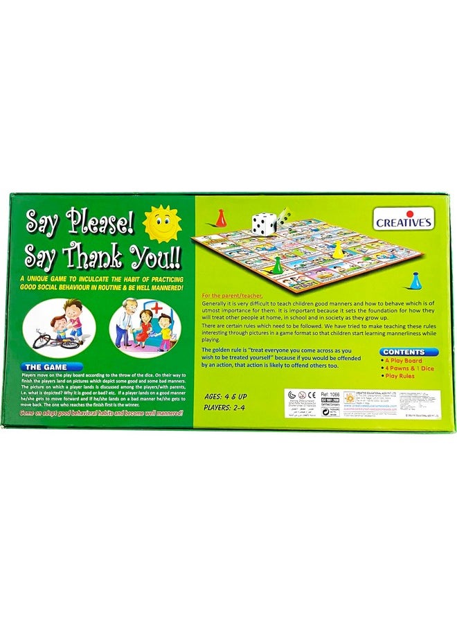 Creative's Creative's Say Please! Say Thank You |Educational Board Game |Children Learn Good Social Behavior & be well mannered| Social Skills building board game |Creative’s Educational Board Games |Ages 4 & up  - Image 3
