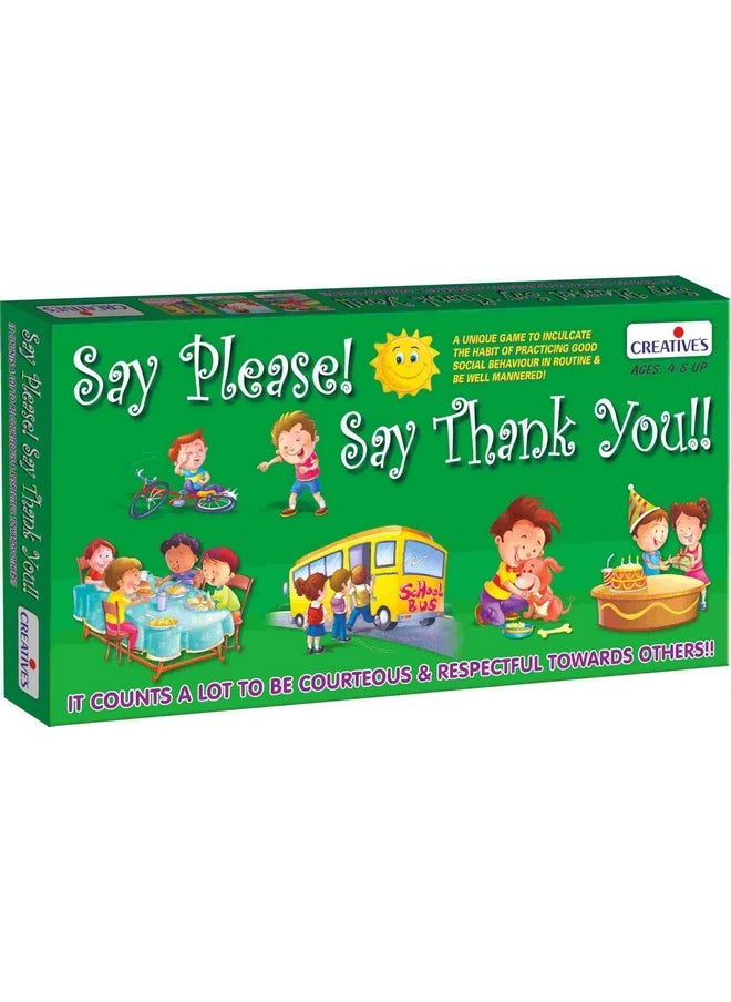 Creative's Creative's Say Please! Say Thank You |Educational Board Game |Children Learn Good Social Behavior & be well mannered| Social Skills building board game |Creative’s Educational Board Games |Ages 4 & up  - Image 1