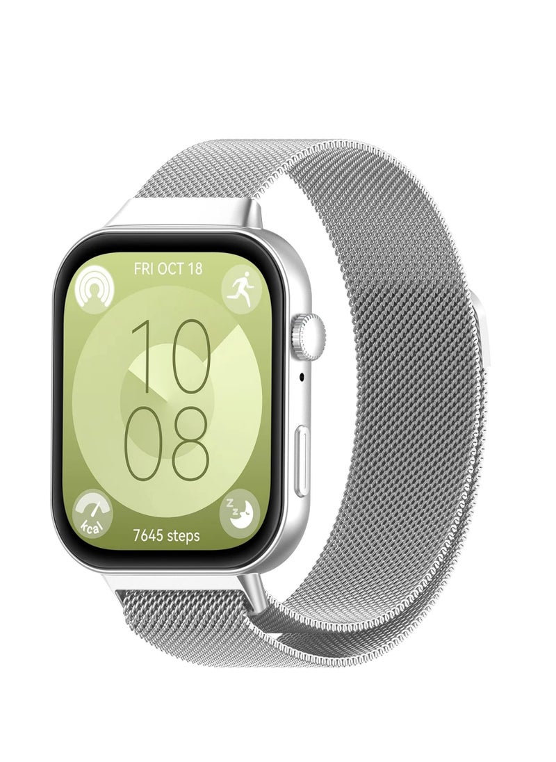 Generic Magnetic Strap For Huawei Watch Fit3 Stainless Steel Milanese Loop For Huawei Watch Fit3 Wristband Bracelet Accessories  - Image 1