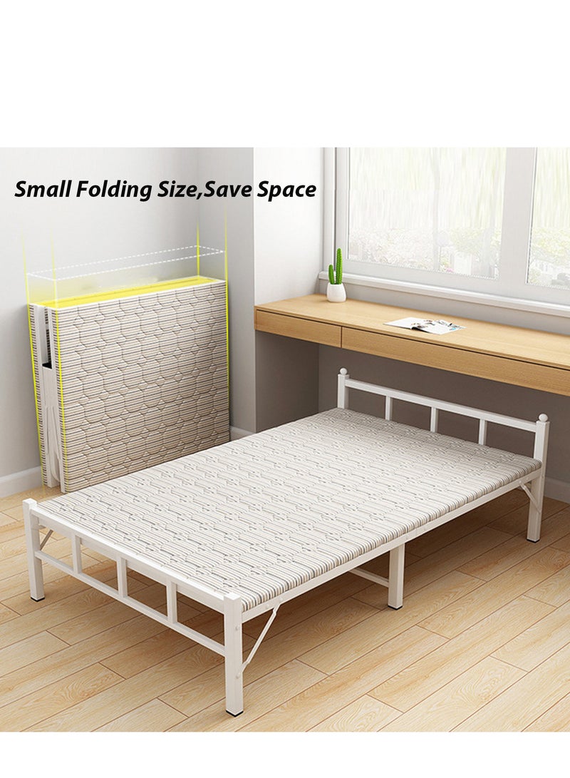 ZUIHAO Portable Folding Bed Spare Bedroom Office Outdoor No Assembly Bed 188*90*45cm grey Folding Bed with Mattress - Image 4