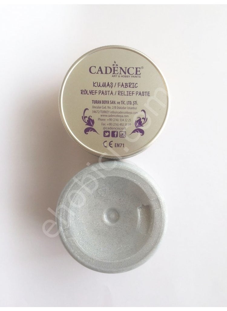 Cadence Silver - Glitter Fabric Relief Paste  - Image 2