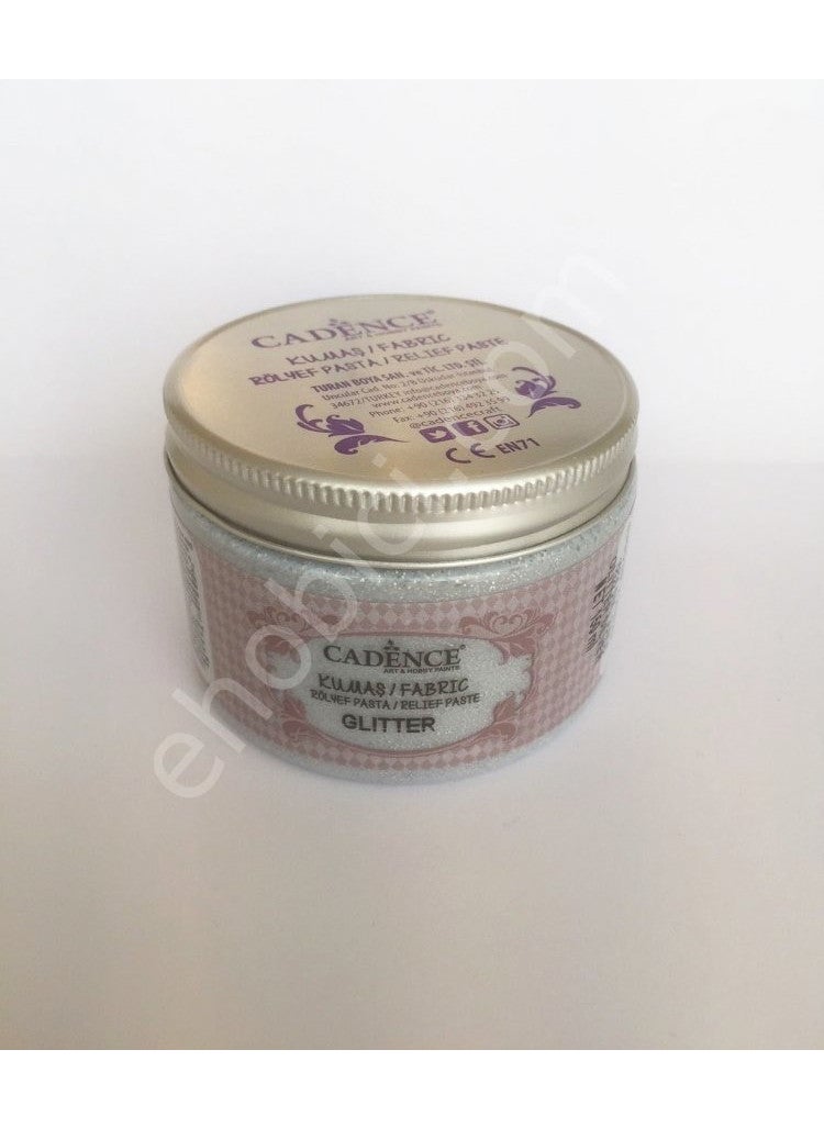 Cadence Silver - Glitter Fabric Relief Paste  - Image 1