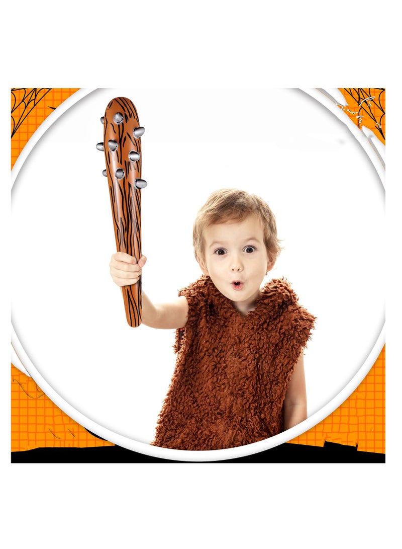 SYOSI SYOSI, 4 Pack Inflatable Caveman Clubs, Inflatable Stick for Kids Caveman Cosplay, Wood Grain Wolf Teeth Balloon Sticks, Adult Costume Dress Party Cosplay Prop - Image 3