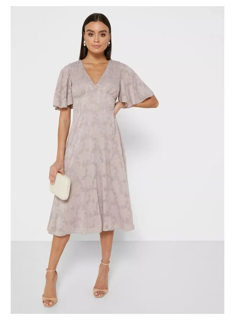 Little Mistress Little Mistress Mink Midi Tea Dress