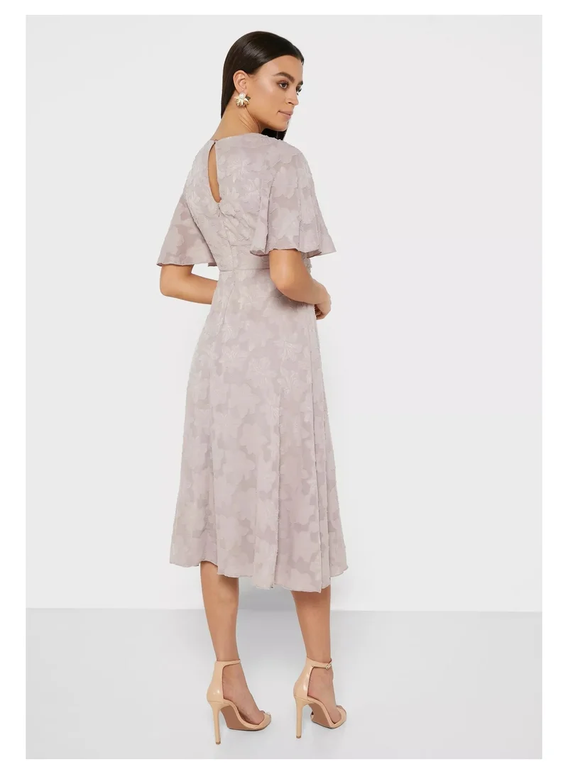 Little Mistress Little Mistress Mink Midi Tea Dress