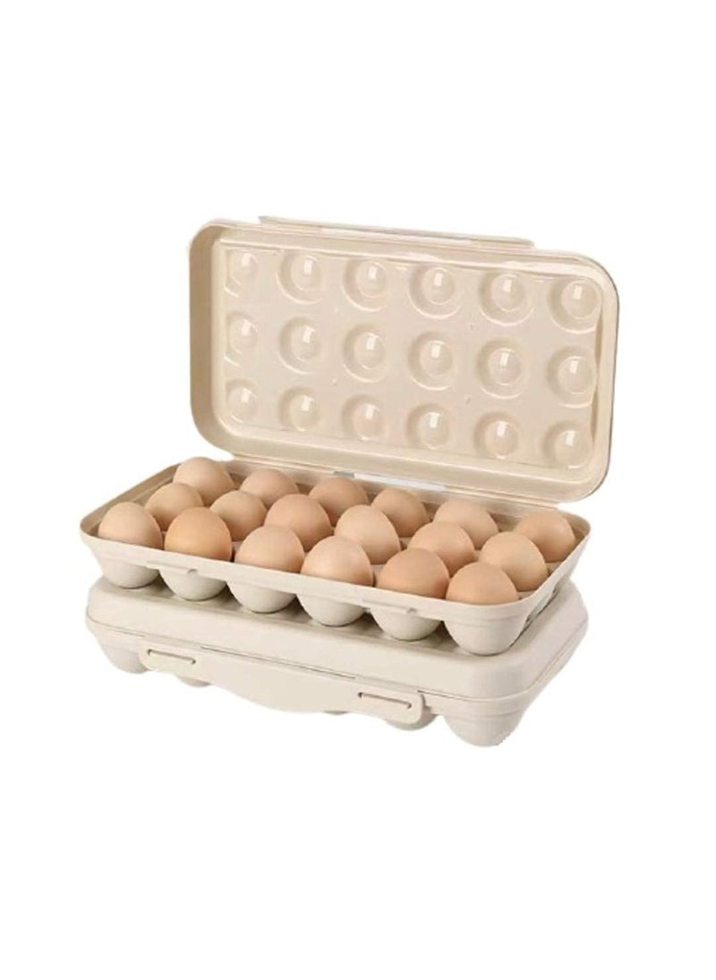 DIKSUL DIKSUL Egg Storage Box Stackable Egg Container Fridge for 18 Grids Shockproof Egg Carrier Holder Egg House Egg Tray Egg Basket Organiser for Kitchen  - Image 1